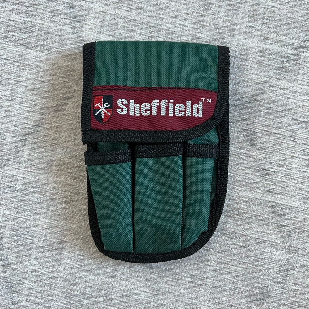 Vintage Sheffield Green Utility Belt Bag  Multi Tool Waist Work Pouch